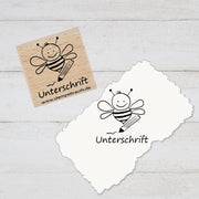 Stempel, Lehrerstempel - Schule - Unterschrift - Bienchen mit Stift, Geschenk - DIY Stempel f. Schulhefte, Hausaufgabenheft, Grundschule