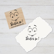 Stempel Lehrerstempel - Schule - Weiter so - mit Emoji, Geschenk - DIY Stempel f. Schulhefte, Hausaufgabenheft, Grundschule, Ansporn