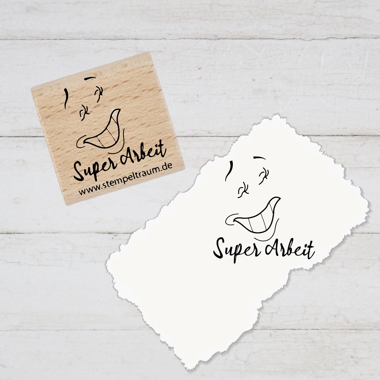 Stempel Lehrerstempel - Schule - Super Arbeit - mit Emoji, Geschenk - DIY Stempel f. Schulhefte, Hausaufgabenheft, Grundschule, Lob, Ansporn