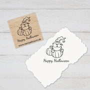Stempel Halloween - Motivstempel Happy Halloween - Stempel Geschenk - DIY Stempel zum Basteln von Karten, Papier, Stoffen, Holz, Dekoration