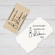 Stempel  - Motivstempel - Erinnerungen leuchten ein Leben lang - Kerze - Geschenk - DIY Stempel z Basteln von Karten, Papier, Holz, Gedenken