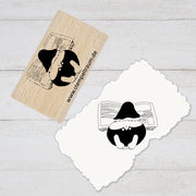 Wichtel mit Zeitung, Motivstempel, Geschenk - DIY Stempel zum Basteln von Karten, Papier, Stoff, Holz, Dekoration, Anhänger, Weihnachten