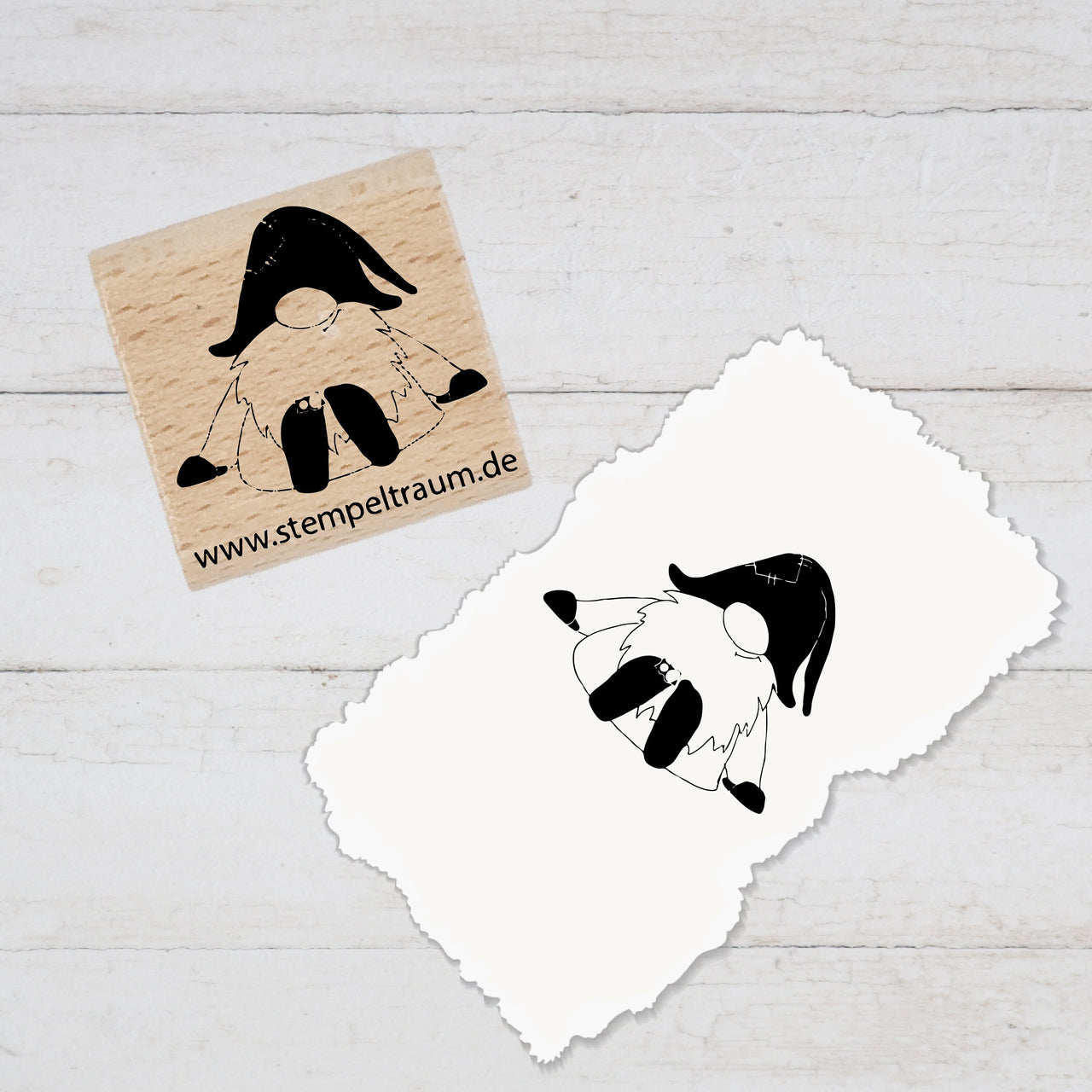 Clochard Wichtel Motivstempel, Geschenk - DIY Stempel zum Basteln von Karten, Papier, Stoff, Holz, Dekoration, Anhänger, Weihnachten, malen