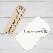 Stempel Motivstempel mit Text - Lieblingsmensch - Geschenk - DIY Stempel zum Basteln von Karten, Papier, Stoff, Holz, Dekoration, Freunde