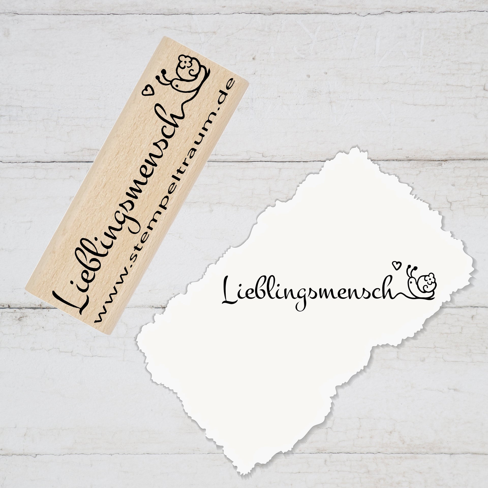 Stempel Motivstempel mit Text - Lieblingsmensch - Geschenk - DIY Stempel zum Basteln von Karten, Papier, Stoff, Holz, Dekoration, Freunde