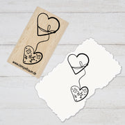 Stempel Motivstempel  - Zwei Herzen, Geschenk - DIY Stempel zum Basteln von Karten, Papier, Stoff, Holz, Dekoration, Anhängern
