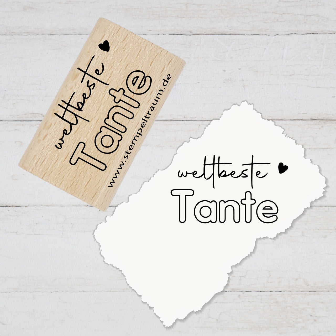 Stempel Motivstempel mit Text - weltbeste Tante - Geschenk - DIY Stempel zum Basteln von Karten, Papier, Stoff, Holz, Dekoration, Familie