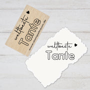 Stempel Motivstempel mit Text - weltbeste Tante - Geschenk - DIY Stempel zum Basteln von Karten, Papier, Stoff, Holz, Dekoration, Familie