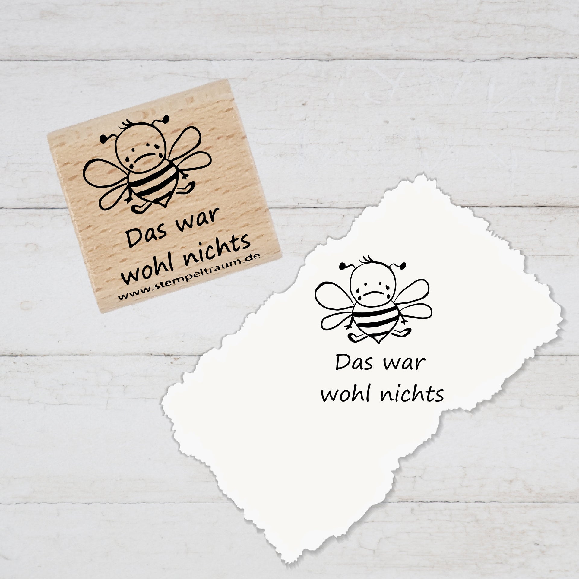 Stempel, Lehrerstempel - Schule - Das war wohl nichts - Trauriges Bienchen, Geschenk - Stempel f. Schulhefte, Hausaufgabenheft, Grundschule