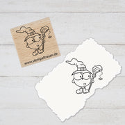 Stempel - Motivstempel - Halloween - Eule als Hexe, Geschenk - DIY Stempel zum Basteln von Karten, Papier, Stoff, Holz, Dekoration, ausmalen